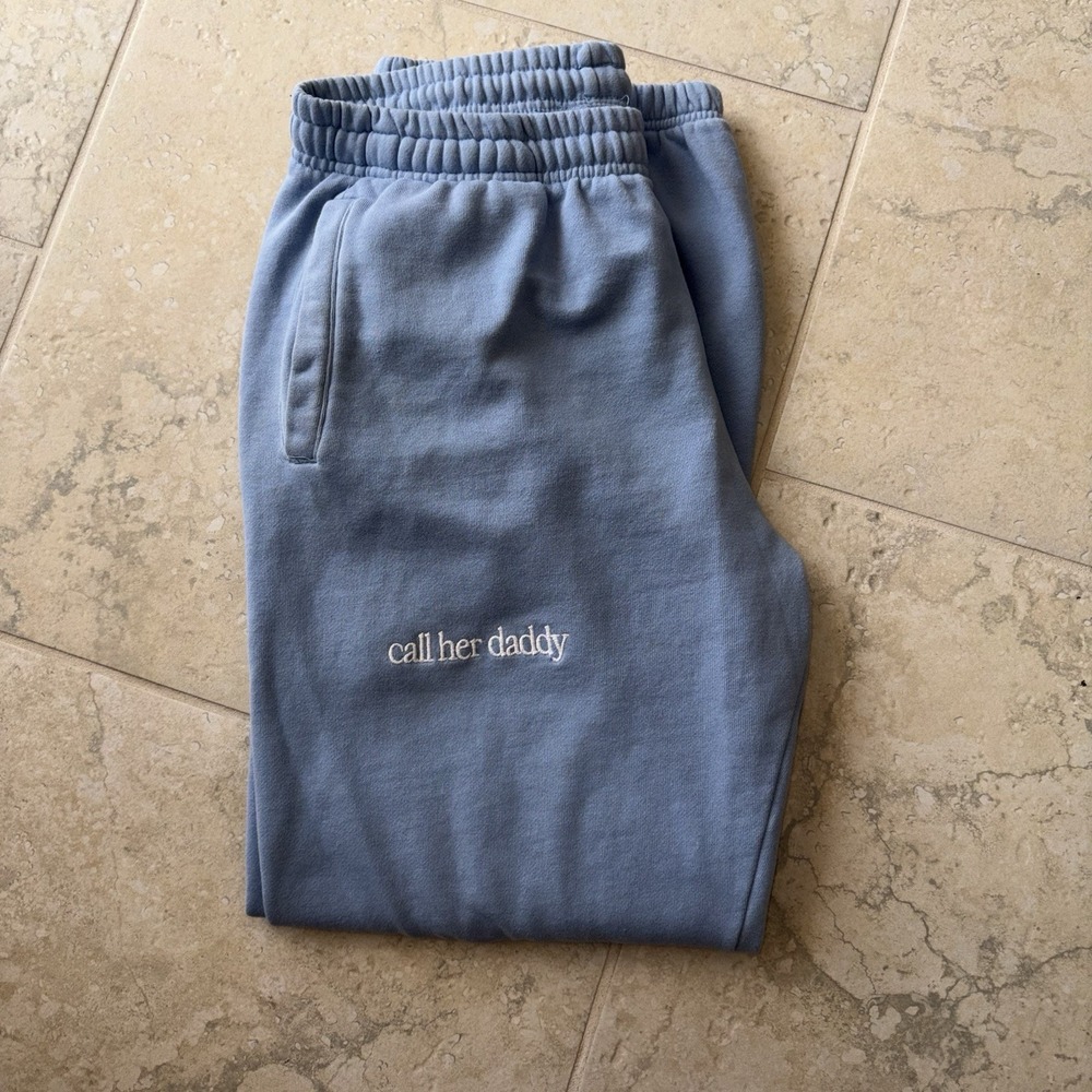 Call Her Daddy Sweatpants Blue Joggers Womens Medium Barstool Sports Some Spots